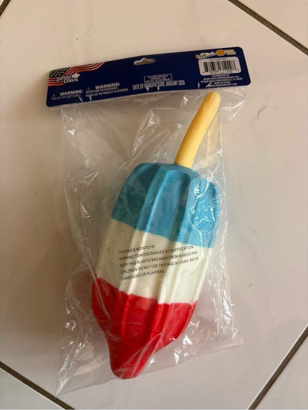 Squish Popsicle Toy - Red, White & Blue - Picture 2 of 2